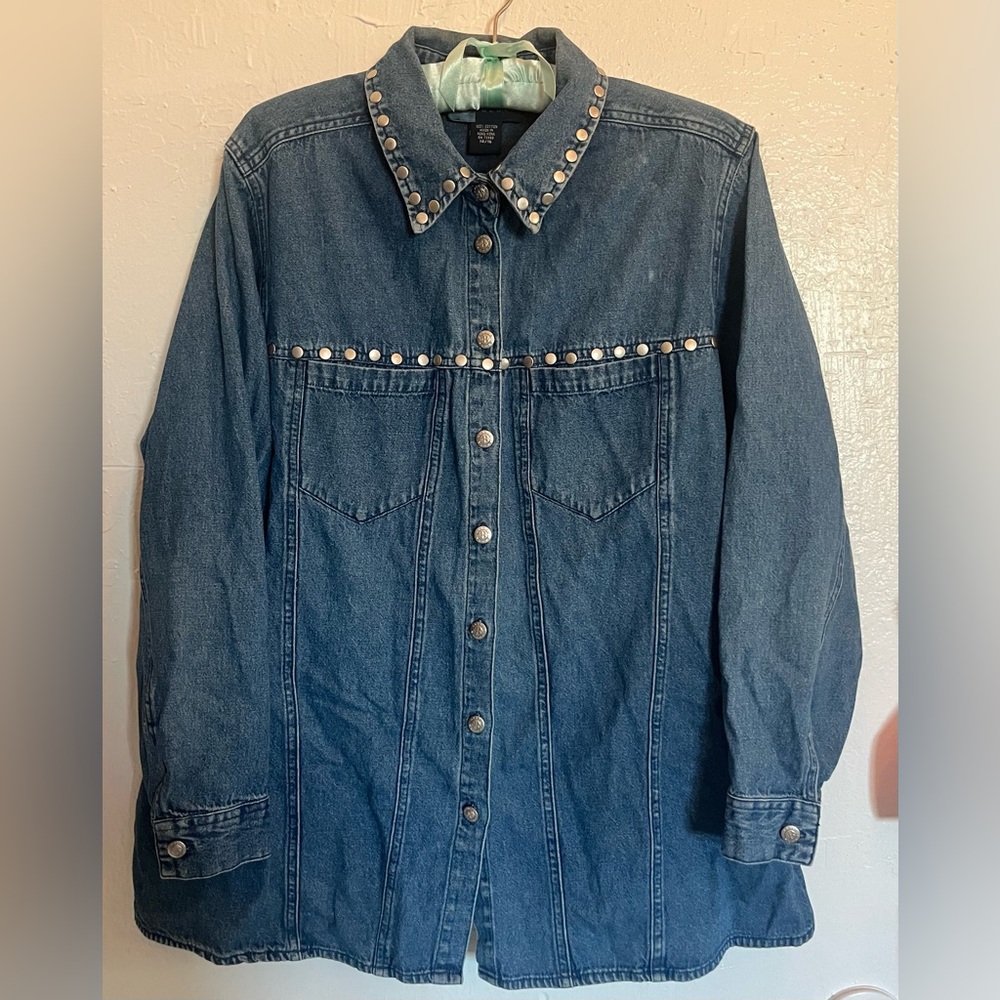 Avenue Blue Studded Denim Top